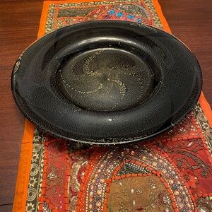 Large Black Platter reminiscent of Venetian glass